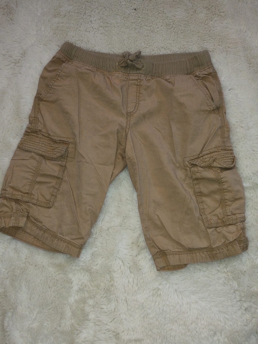 Circo Tan Cargo Shorts with Elastic Drawstring Waistband